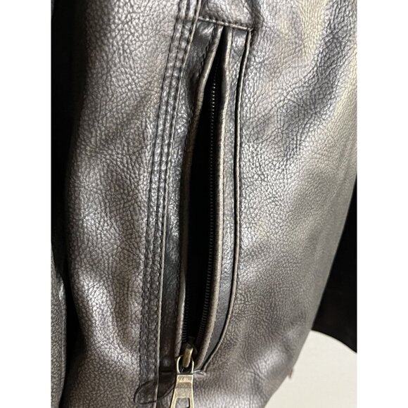 Vintage Brand Leather Men's XL Black Motorcycle Jacket - Picture 4 of 13